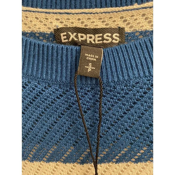EXPRESS WOMEN’S TOP SIZE SMALL - CREAM & BLUE - GREAT CONDITION - Picture 5 of 5